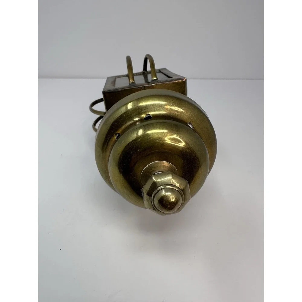 Antique Brass Beveled Glass Buggy Carriage Oil Lamp Lantern Coach Light